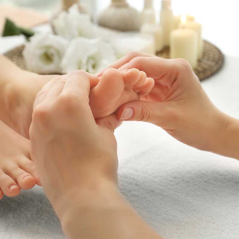 Rose Gold Pedicure Hot Stone with Gel Polish Rose Gold Pedicure Hot Stone with Gel Polish